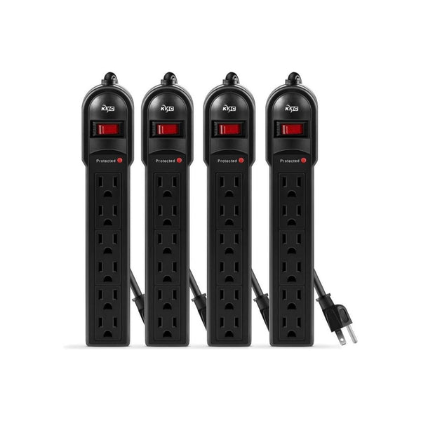 4-Pack KMC 6-Outlet Surge Protector Power Strips