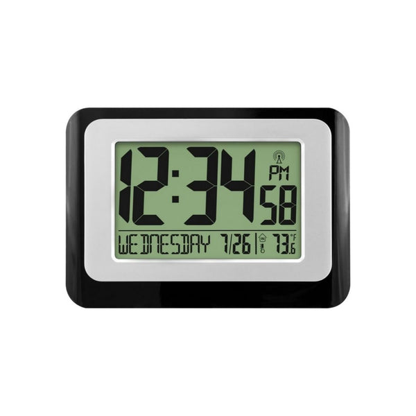 La Crosse Technology Digital Atomic Wall Clock with Temperature