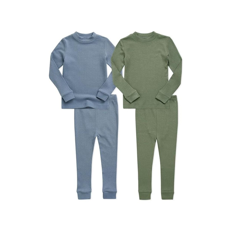2 Pairs Of VAENAIT BABY Boys Long-Sleeve Ribbed Pajamas