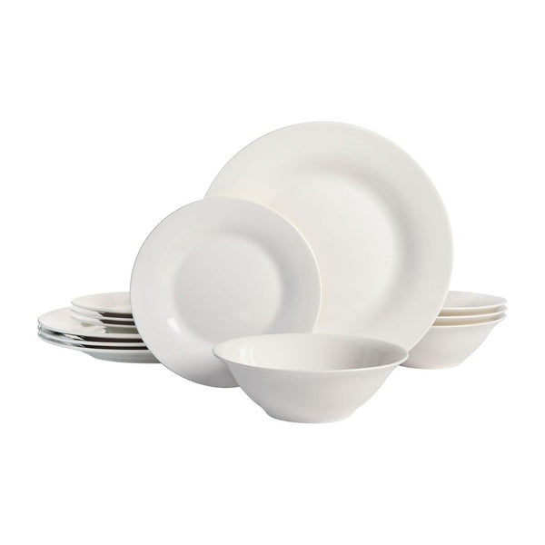 12-Piece Gibson Home Zen Buffet Round Dinnerware Set