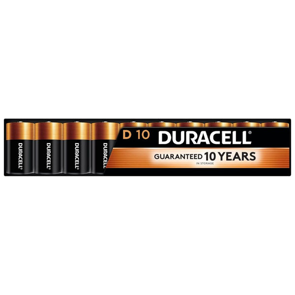 10 Duracell Coppertop D Batteries