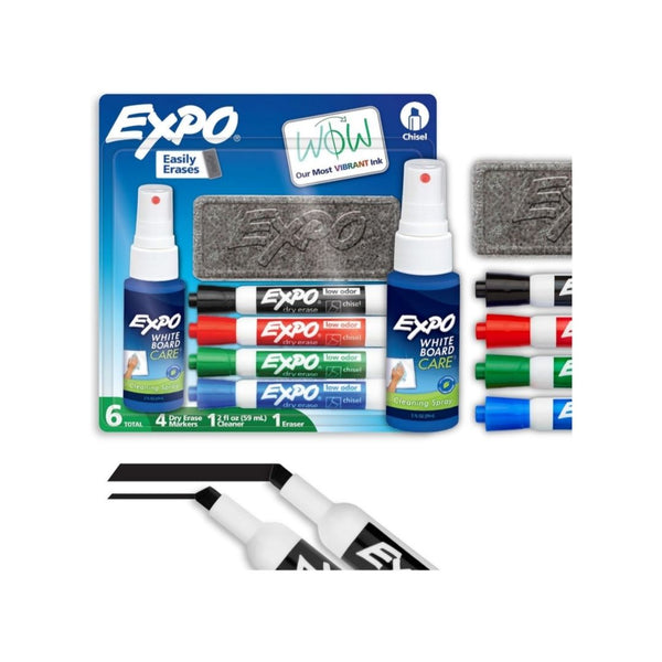 6-Count EXPO Dry Erase Marker Set with White Board Eraser