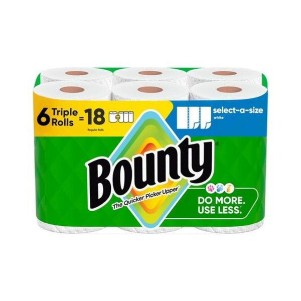 6 Triple Rolls (=18 Reg) Bounty Select-A-Size Paper Towels