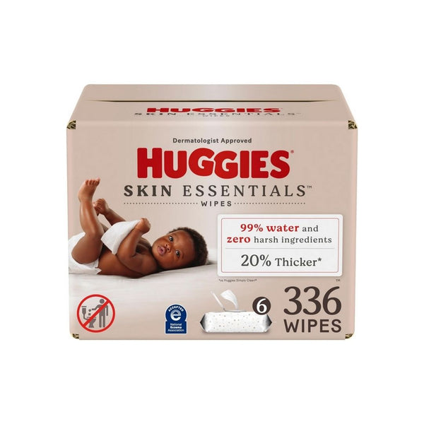 6 Flip Top Packs Huggies Skin Essentials Baby Wipes