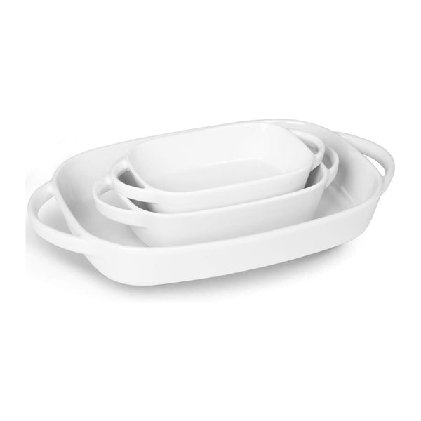 3 Piece Ceramic 2.6/1.1/0.6 Quart Baking Dish Set