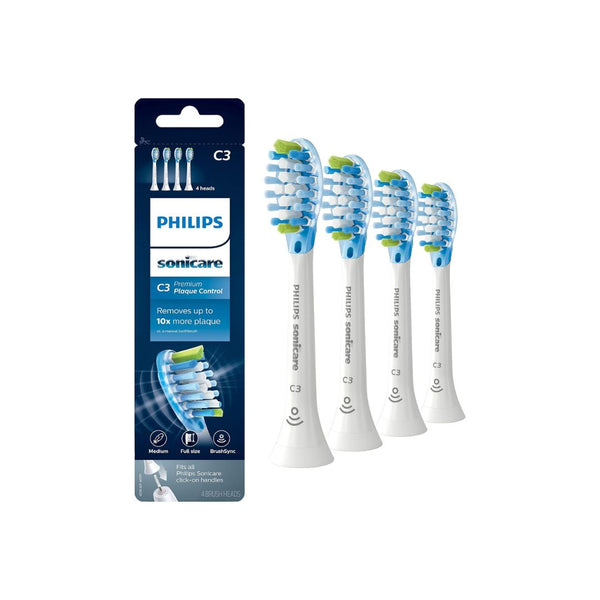 4 Pack Of Philips Sonicare Genuine C3 Premium Plaque Control Toothbrush Heads