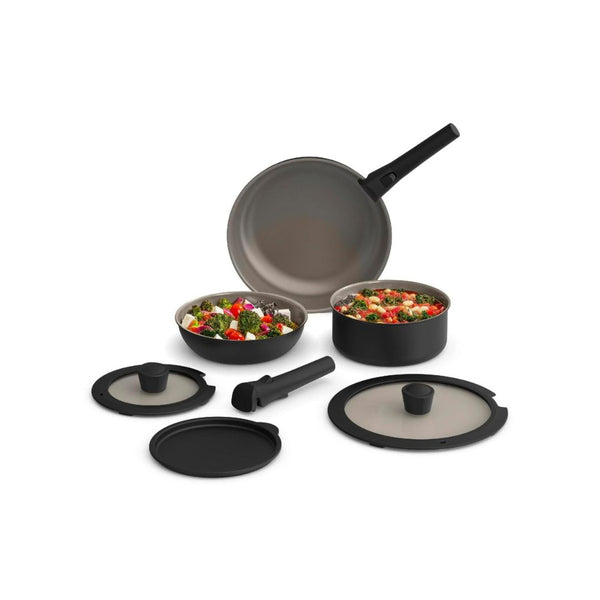 8-Piece BELLA Nonstick Cookware Set with Glass Lids