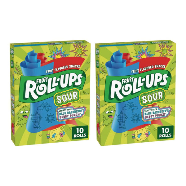 2 Packs of Fruit Roll-Ups Sour Fruit Flavored Snacks