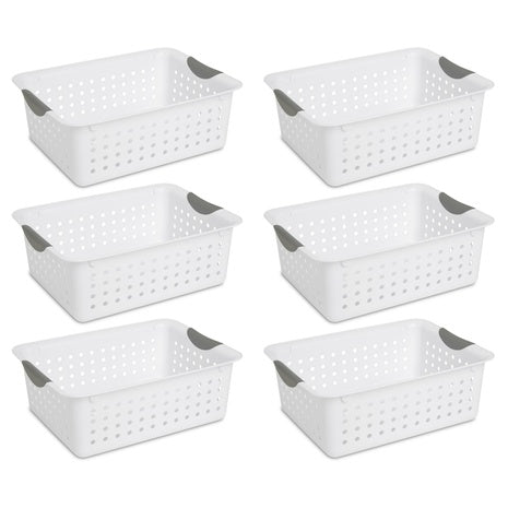 6-Pack Sterilite Medium Ultra Storage Baskets
