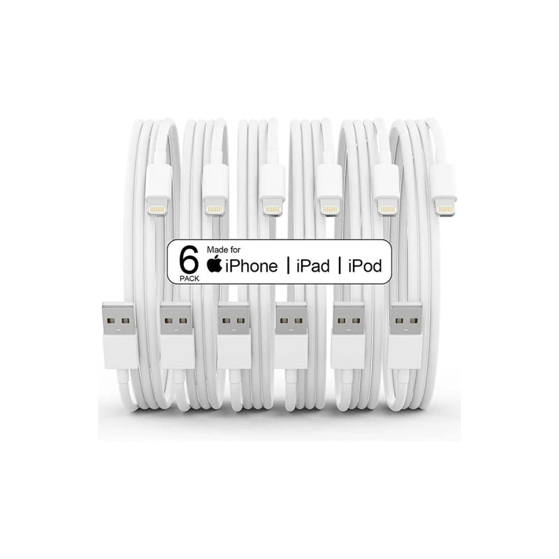 6-Pack Fast Charging iPhone Long Lightning Cables