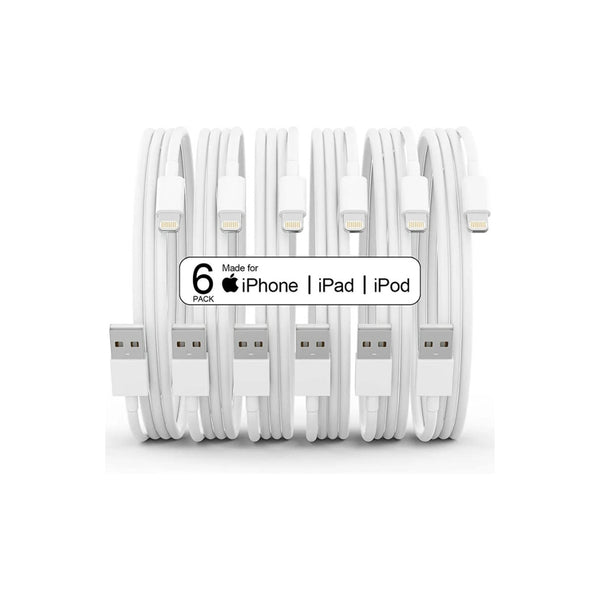 6-Pack Fast Charging iPhone Long Lightning Cables