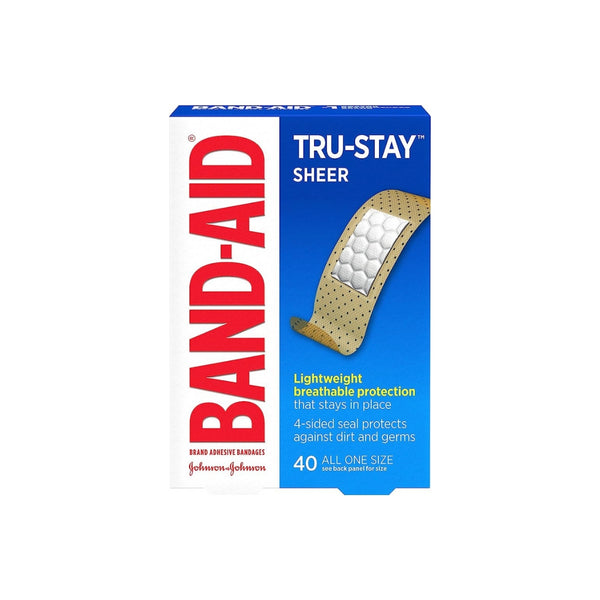 Get 2 Packs Of Band-Aid Brand Tru-Stay Sheer Strips Adhesive Bandages, 40-ct