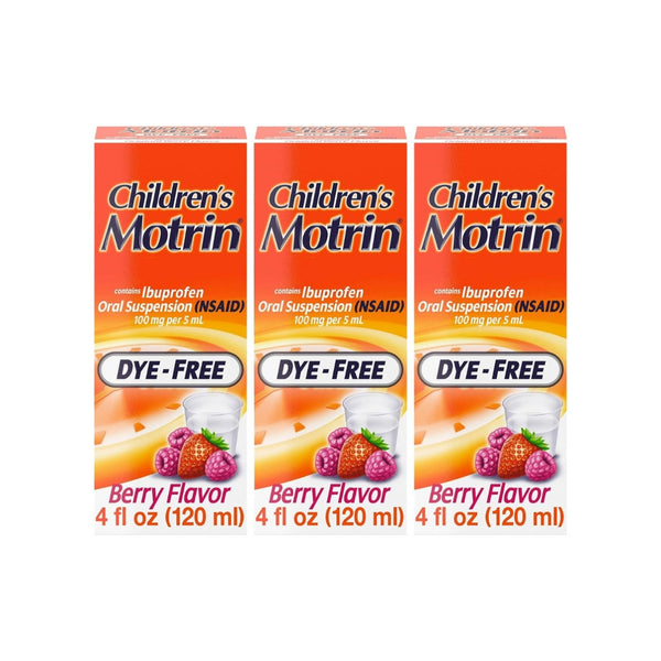 3 Packs of Motrin Children’s Oral Suspension 100mg Ibuprofen