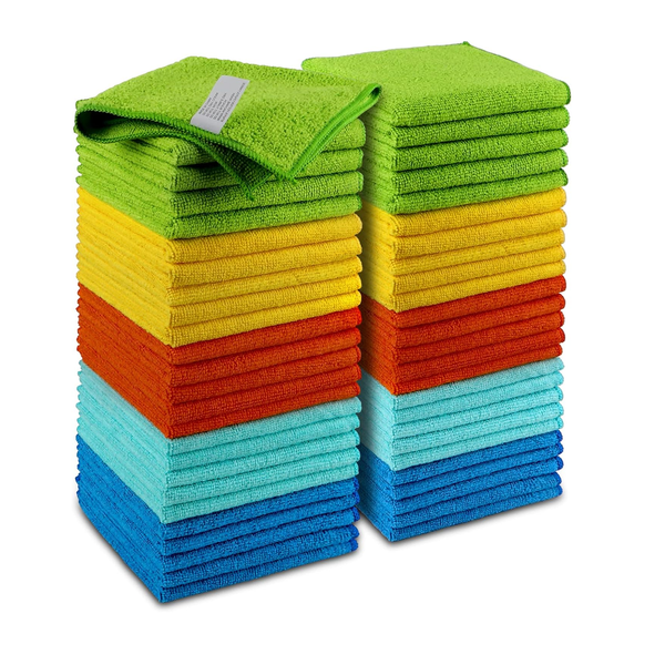 50-Pack Microfiber Cleaning Cloths