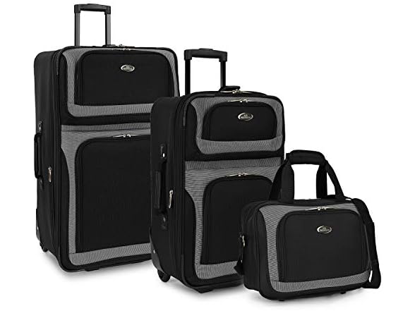 3-Piece U.S. Traveler Expandable Rolling Luggage Set