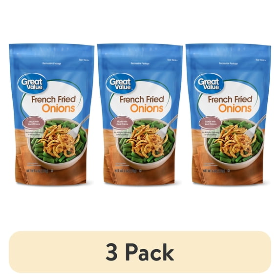 3 Pack Great Value French Fried Onions Salad Topping