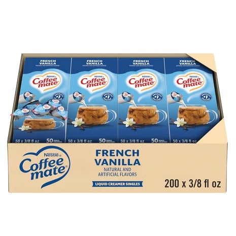 200 Nestle Coffee mate French Vanilla Creamer Singles (OU-D)