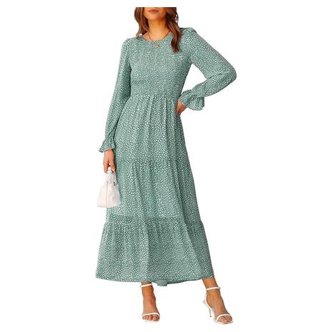 Women's Casual Long Sleeve Crew Neck Dress (20 Colors)