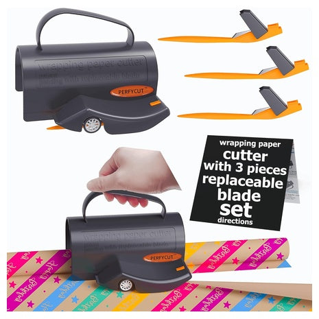 Wrapping Paper Cutter with 3 Replaceable Blades