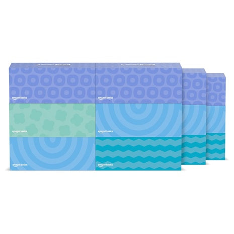 18 Boxes Amazon Basics Facial Tissue