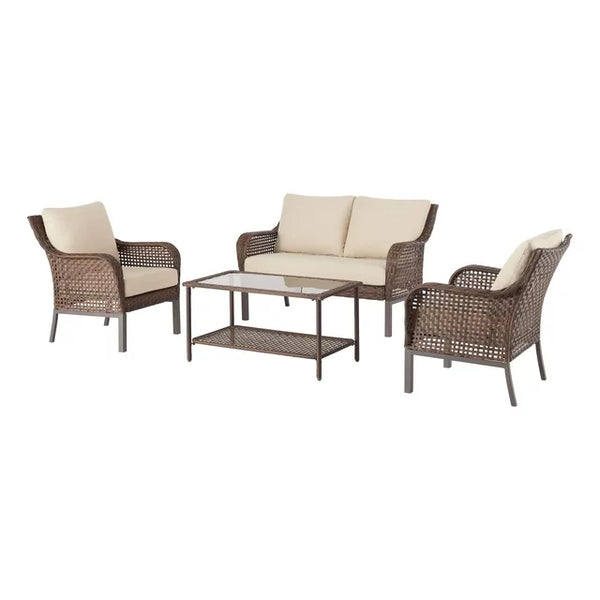 4-Piece Wicker Outdoor Conversation Set