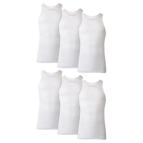 6 Hanes Men's Tank Undershirts