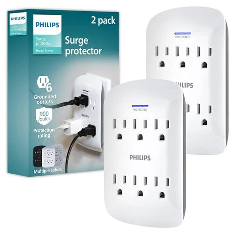 2-Pack Philips 6-Outlet Surge Protectors