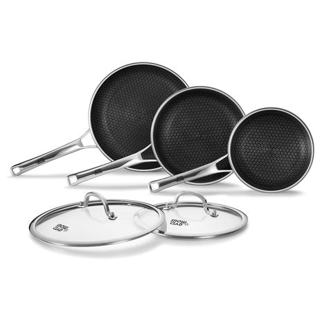 3 Piece Nonstick Frying Pan Set with Lids
