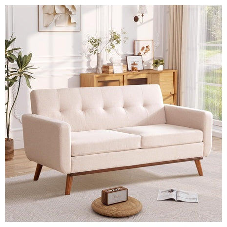 Mid-Century Tufted Loveseat Sofa