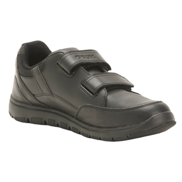 Geox Kids Leather Velcro All Black Sneakers