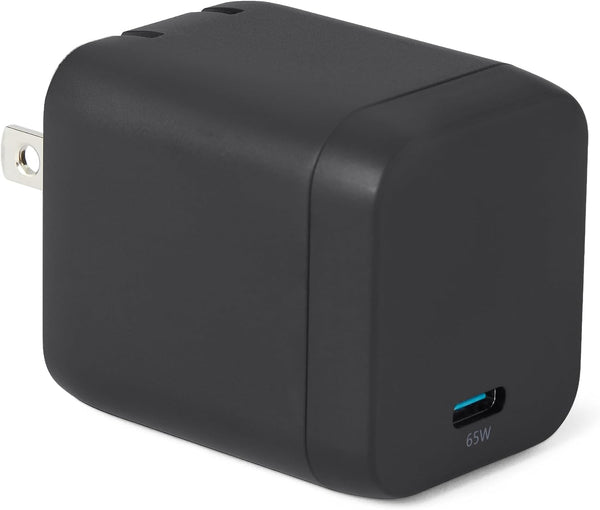 Amazon Basics 65W Fast Charging USB-C GaN Wall Charger With Foldable Plug