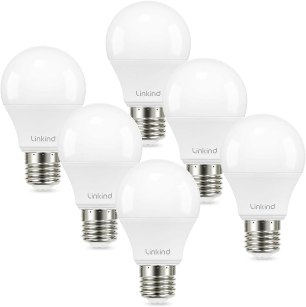 6-Count A19 Dimmable LED Light Bulbs