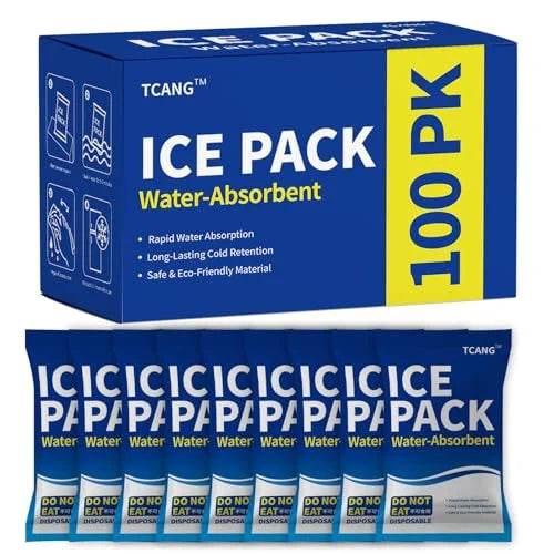 100 Disposable Ice Packs for Coolers