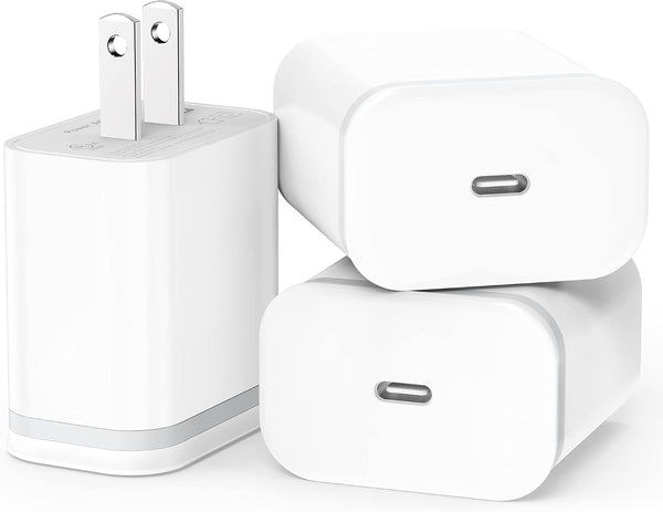 3 Pack 20W USB C Fast Charger Blocks