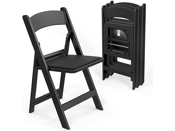 4-Pk Resin Folding Chairs with Cushion