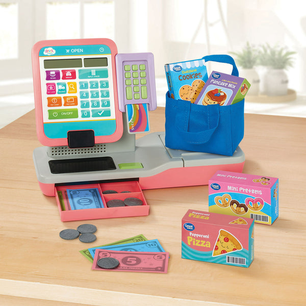 Imagine Check Out Station Play Cash Register with Play Money, 21 Pieces