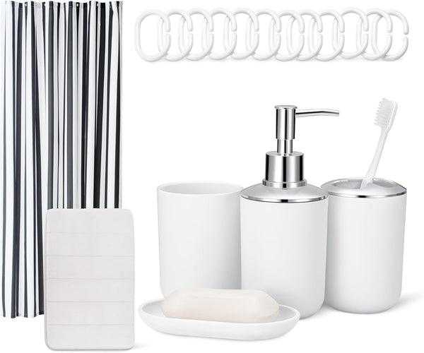 18-Piece Amazon Basics Complete Bathroom Set