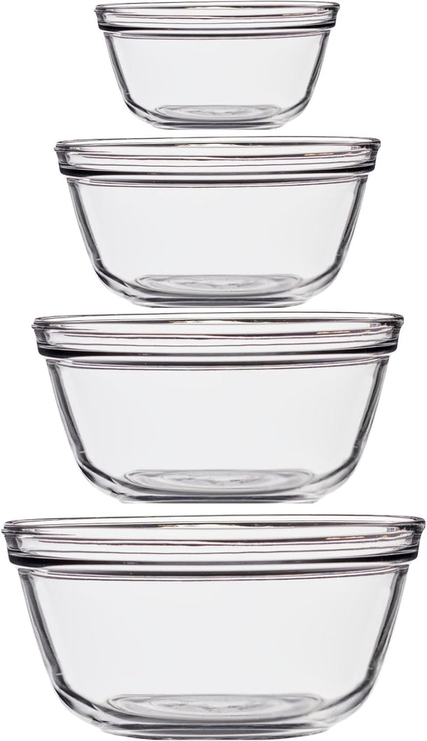 4 Piece Anchor Hocking Glass Mixing Bowls Set