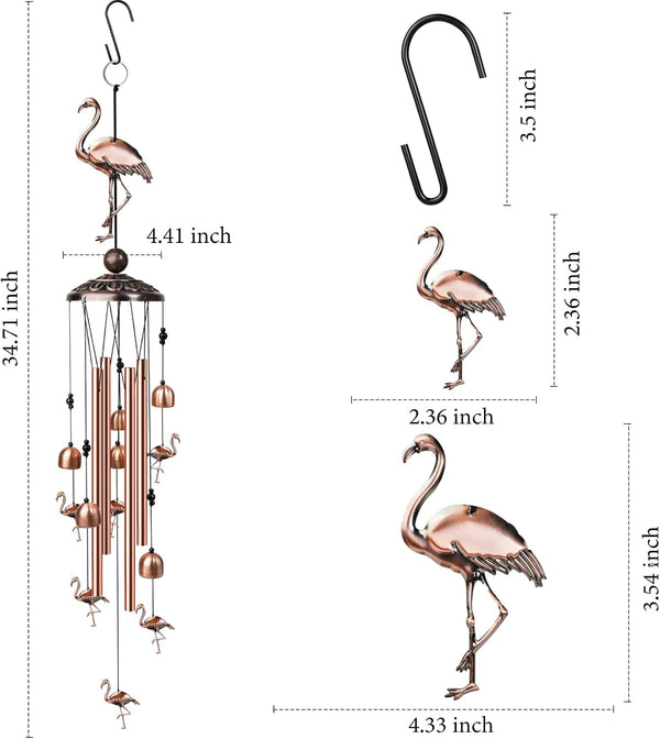 35-Inch Flamingo Outdoor Wind Chimes