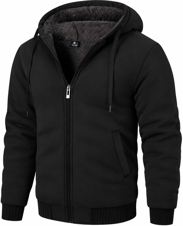 Men's Zip Up Fleece Sherpa Hoodie