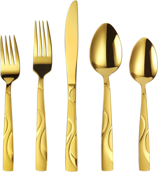 40-Piece Gold Flatware Set
