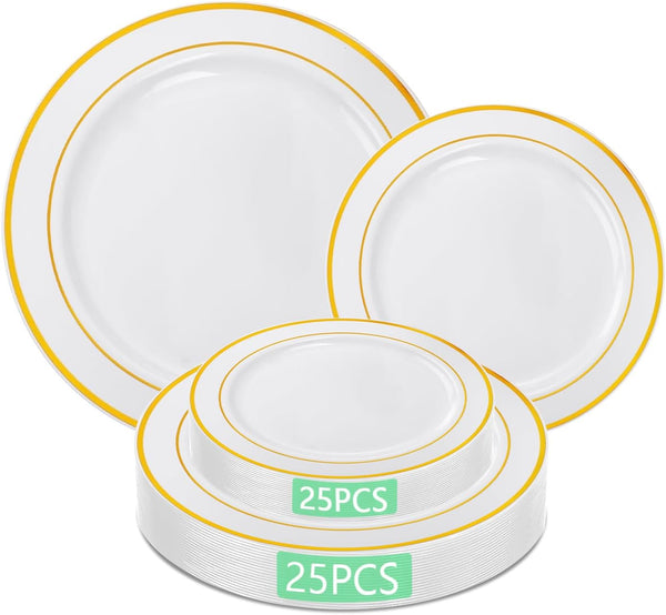 50-Pcs Plastic Plates