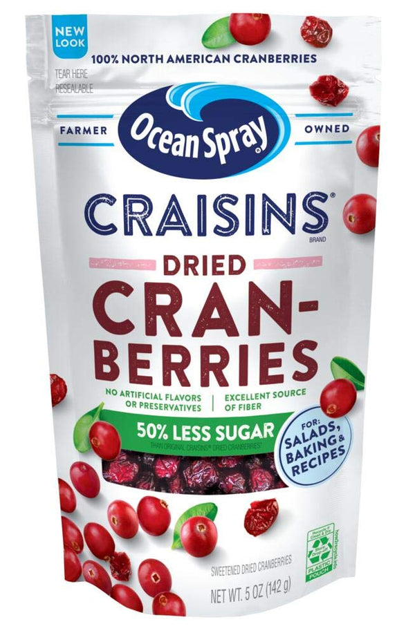 12-Pack Ocean Spray Craisins 50% Less Sugar Dried Cranberries