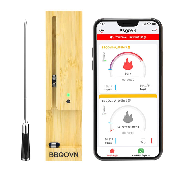 Wireless Bluetooth Meat Thermometer with NIST-Certified Probe