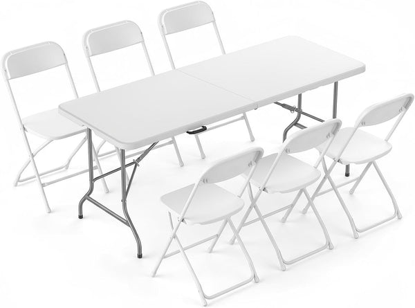 Dumos 6ft Folding Table With 6 Chairs