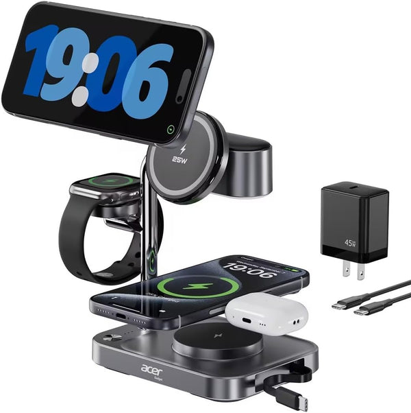 Acer 25W 6-in-1 Wireless Magsafe Fast Charging Station