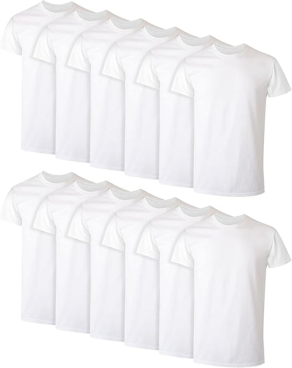 12 Pack Hanes Soft Cotton Stay-Tucked Undershirt Multipack
