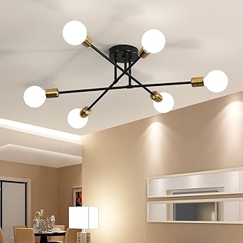 6 Light Mid Century Sputnik Chandelier