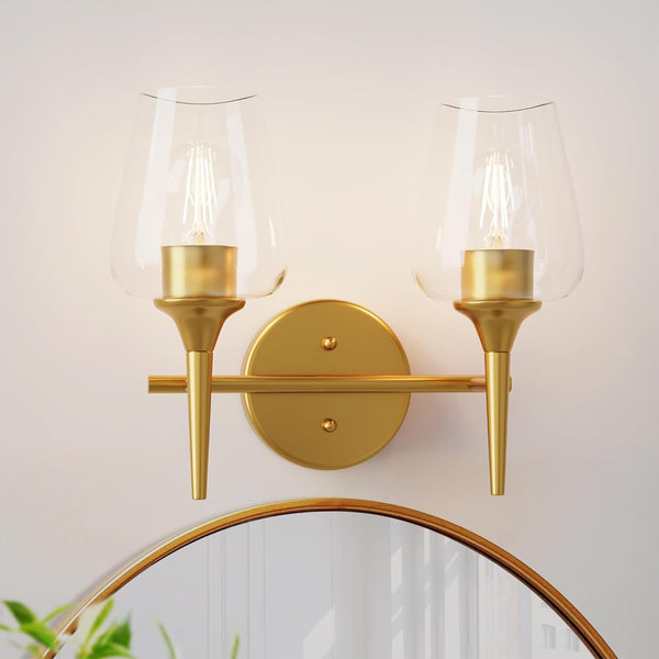 2 Light Modern Gold Vanity Lighting Fixture