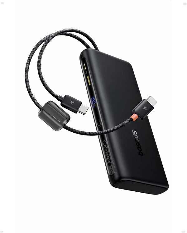 Baseus 20000mAh 100W Power Bank With Built-In Dual USB-C Cables